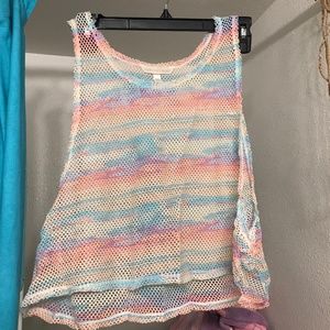 Fun Victoria’s Secret colorful mesh crop tank